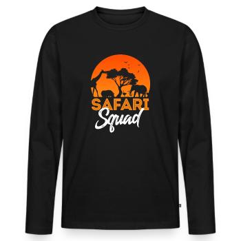 Safari - Männer Premium Bio Langarmshirt - Schwarz - Vorne - Nico (187cm)