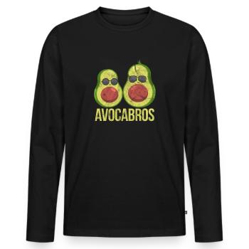 Frères Avocado - T-shirt manches longues Premium bio Homme - noir - Devant - Nico (187cm)