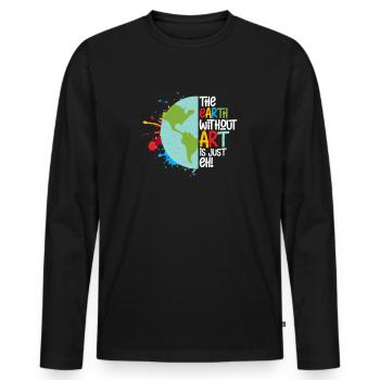 Kunst - Männer Premium Bio Langarmshirt - Schwarz - Vorne - Nico (187cm)