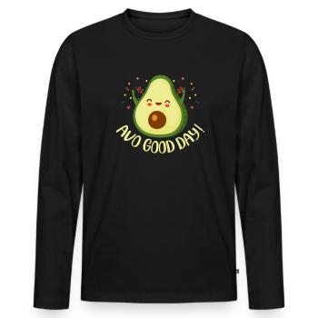 Avocat Guacamole Vegan Légumes Vegan Cadeau - T-shirt manches longues Premium bio Homme - noir - Devant - Nico (187cm)