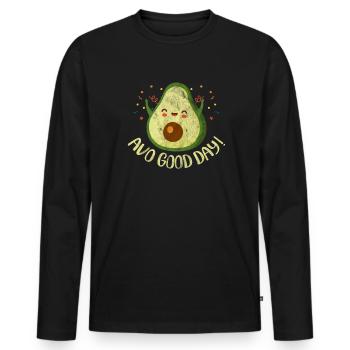 Avocado - T-shirt manches longues Premium bio Homme - noir - Devant - Nico (187cm)