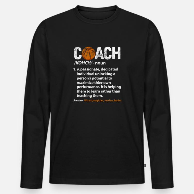 Basketball Coach - Männer Premium Bio Langarmshirt - Schwarz