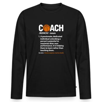 Basketball Coach Basketball Coach Coach Gift - Men's Premium Organic Long Sleeve Shirt - black - Front - Nico (187cm)