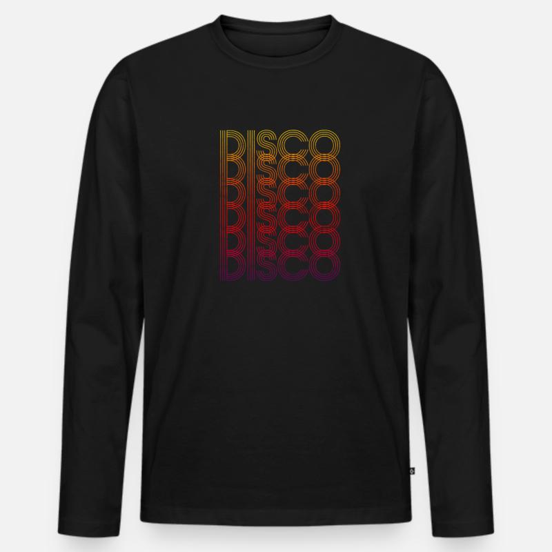 Disco - Männer Premium Bio Langarmshirt - Schwarz