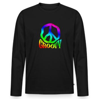 Hippie - T-shirt manches longues Premium bio Homme - noir - Devant - Nico (187cm)