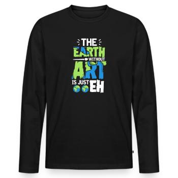 Kunst - Männer Premium Bio Langarmshirt - Schwarz - Vorne - Nico (187cm)