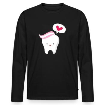 Dentist Dentist Dentist Teeth Gift - Men's Premium Organic Long Sleeve Shirt - black - Front - Nico (187cm)