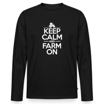 Agriculteur Agriculture Agriculture Agritourisme Cadeau - T-shirt manches longues Premium bio Homme - noir - Devant - Nico (187cm)