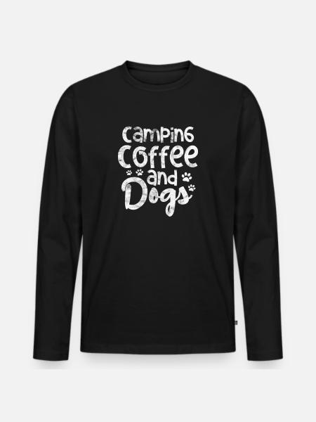 Camping Coffee Dogs - Men's Premium Organic Long Sleeve Shirt - black