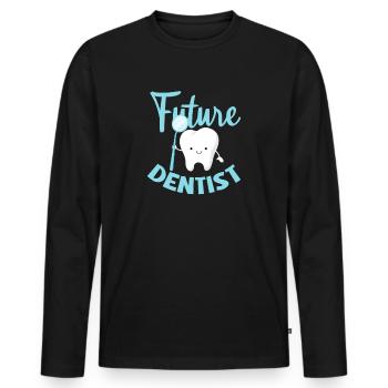 Dentist Dentist Dentist Teeth Gift - Men's Premium Organic Long Sleeve Shirt - black - Front - Nico (187cm)