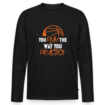 Basketball BasketballEr Sport Streetball Gift - Men's Premium Organic Long Sleeve Shirt - black - Front - Nico (187cm)
