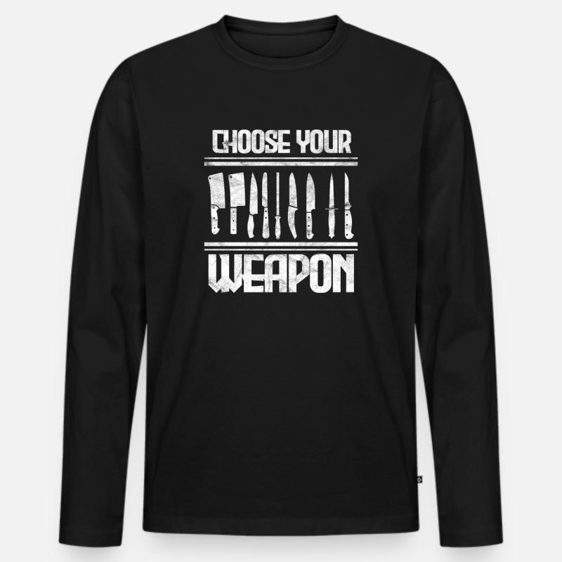 Koch - Männer Premium Bio Langarmshirt - Schwarz