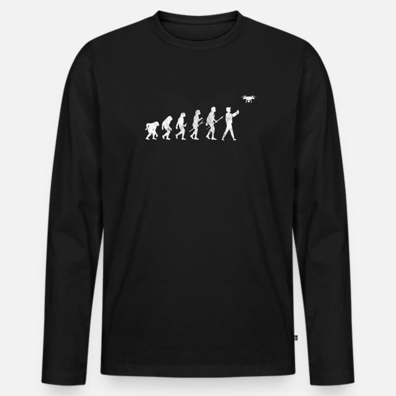 Drone Evolution - Men's Premium Organic Long Sleeve Shirt - black