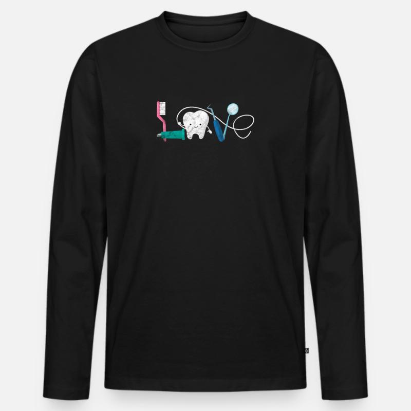 Zahnarzt - Männer Premium Bio Langarmshirt - Schwarz