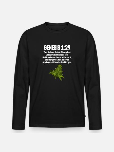 Cannabis religion - Men's Premium Organic Long Sleeve Shirt - black