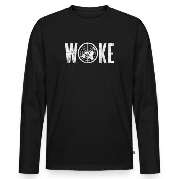 Terre plate - T-shirt manches longues Premium bio Homme - noir - Devant - Nico (187cm)