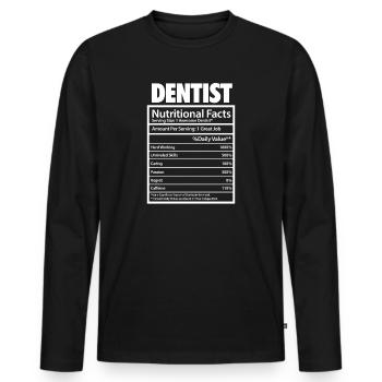 Dentist Dentist Dentist Teeth Gift - Men's Premium Organic Long Sleeve Shirt - black - Front - Nico (187cm)