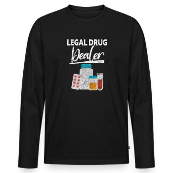 Pharmacy - Men's Premium Organic Long Sleeve Shirt - black - Front - Nico (187cm)