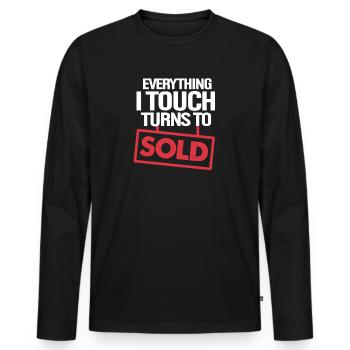 Real Estate Agent Real Estate Agent Gift - Men's Premium Organic Long Sleeve Shirt - black - Front - Nico (187cm)