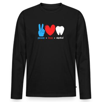 Dentist Dentist Dentist Teeth Gift - Men's Premium Organic Long Sleeve Shirt - black - Front - Nico (187cm)