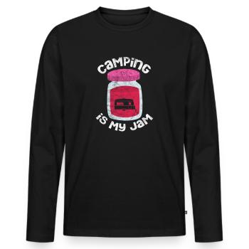 Camping - Männer Premium Bio Langarmshirt - Schwarz - Vorne - Nico (187cm)