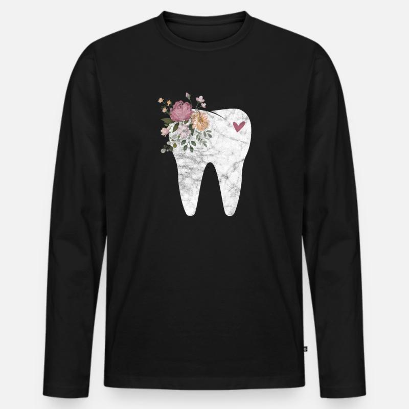 Zahnarzt - Männer Premium Bio Langarmshirt - Schwarz