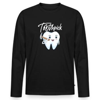 Dentist Dentist Dentist Teeth Gift - Men's Premium Organic Long Sleeve Shirt - black - Front - Nico (187cm)