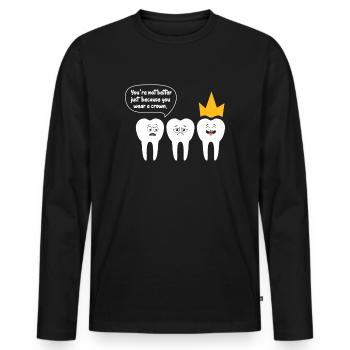 Dentist Dentist Dentist Teeth Gift - Men's Premium Organic Long Sleeve Shirt - black - Front - Nico (187cm)