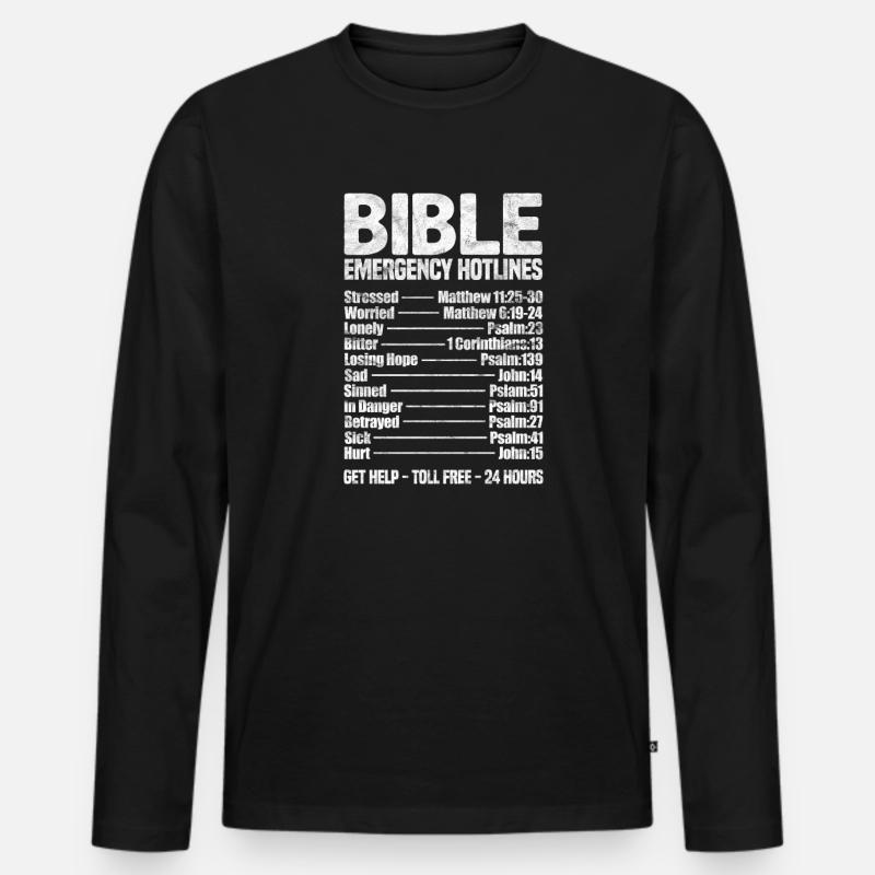 Bibel - Männer Premium Bio Langarmshirt - Schwarz