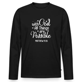 Gott - Männer Premium Bio Langarmshirt - Schwarz - Vorne - Nico (187cm)