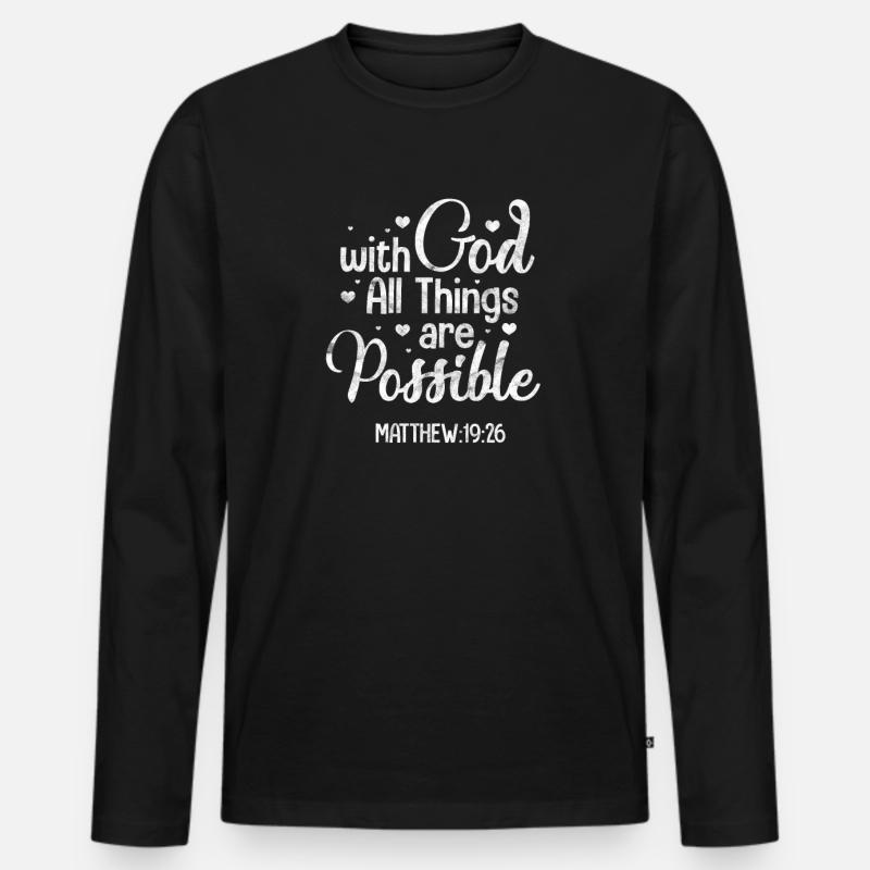 Gott - Männer Premium Bio Langarmshirt - Schwarz