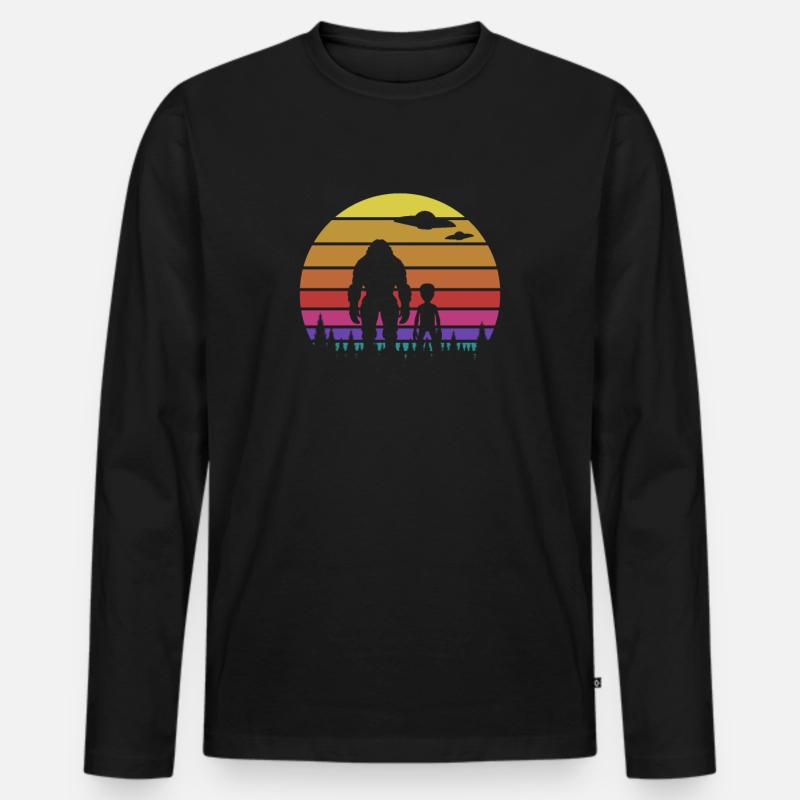Bigfoot Alien - Männer Premium Bio Langarmshirt - Schwarz