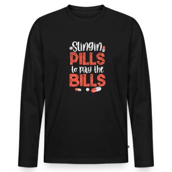 Pharmacy - Men's Premium Organic Long Sleeve Shirt - black - Front - Nico (187cm)
