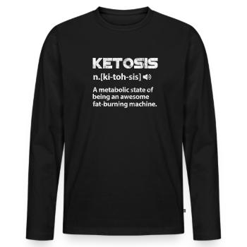 Keto Diet - Men's Premium Organic Long Sleeve Shirt - black - Front - Nico (187cm)