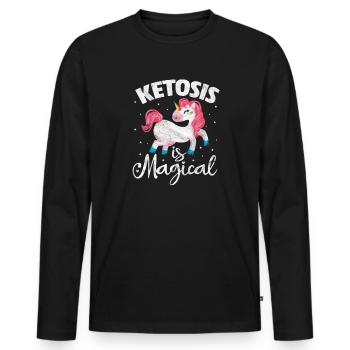 Keto Diet - Men's Premium Organic Long Sleeve Shirt - black - Front - Nico (187cm)