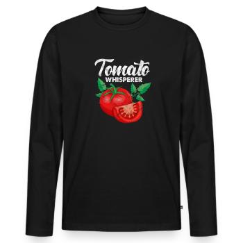 Tomate - Männer Premium Bio Langarmshirt - Schwarz - Vorne - Nico (187cm)