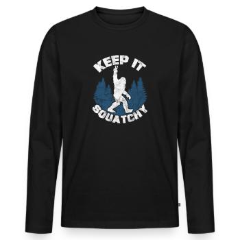 Bigfoot - Men's Premium Organic Long Sleeve Shirt - black - Front - Nico (187cm)