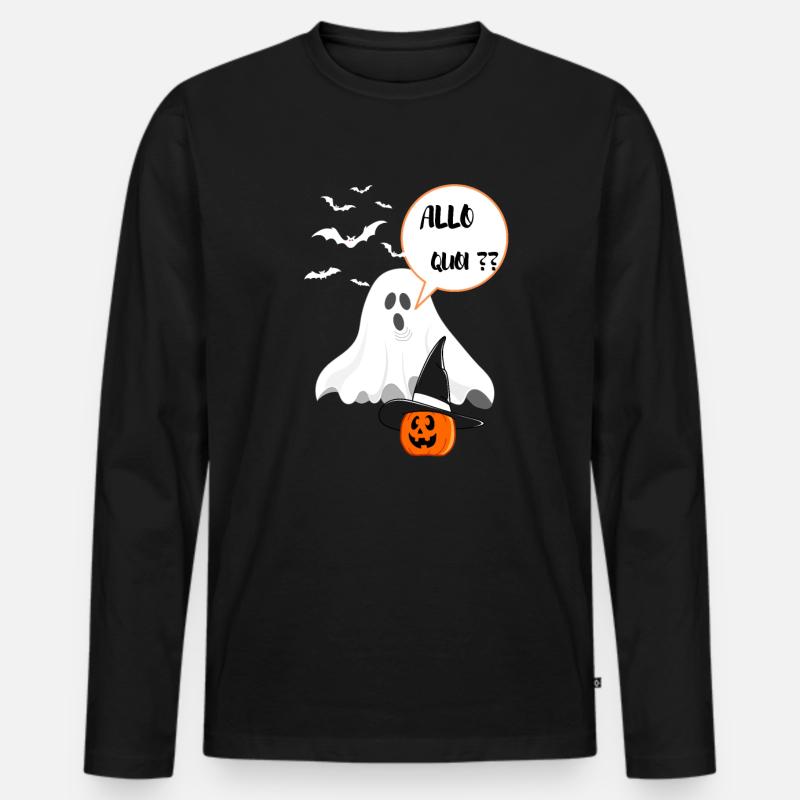 ALLO was - Männer Premium Bio Langarmshirt - Schwarz