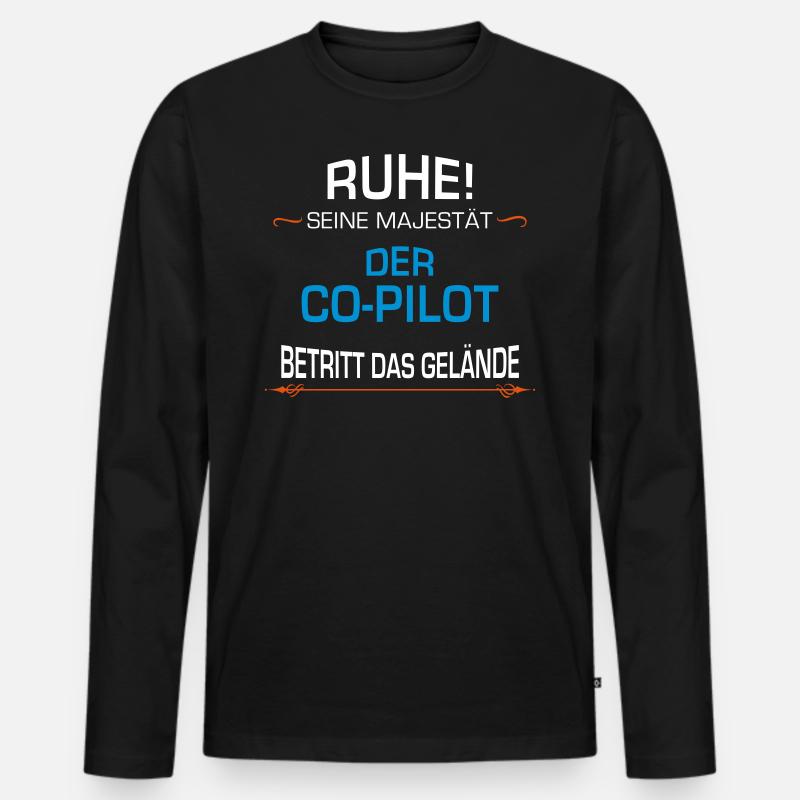 Co-Pilot Beruf - Männer Premium Bio Langarmshirt - Schwarz