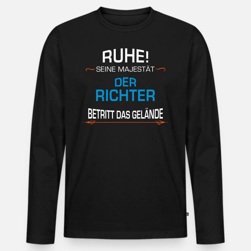 Richter Beruf - Männer Premium Bio Langarmshirt - Schwarz