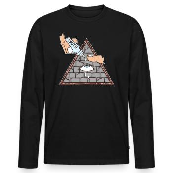 Pyramid Illuminati All-seeing eye conspiracy - Men's Premium Organic Long Sleeve Shirt - black - Front - Nico (187cm)