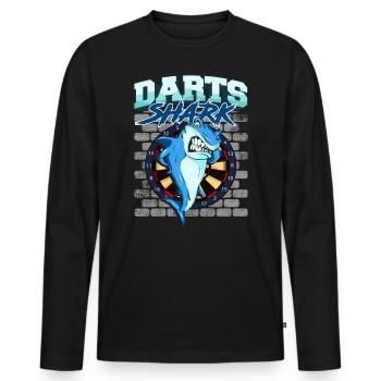 Dart Darts Dart Team Darts Shark Gift - Men's Premium Organic Long Sleeve Shirt - black - Front - Nico (187cm)