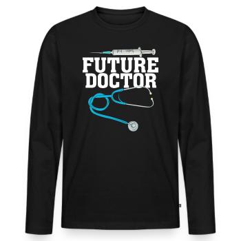 Future Doctor Future Doctor Doctor - Men's Premium Organic Long Sleeve Shirt - black - Front - Nico (187cm)