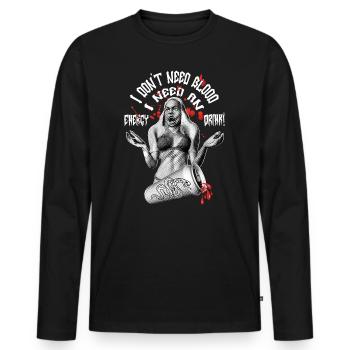 Vampire Nightlife: Seductive T-Shirt for dunk - Men's Premium Organic Long Sleeve Shirt - black - Front - Nico (187cm)