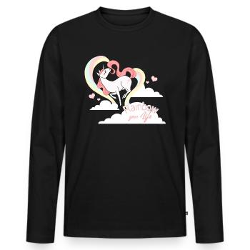 rainbow your life - T-shirt manches longues Premium bio Homme - noir - Devant - Nico (187cm)