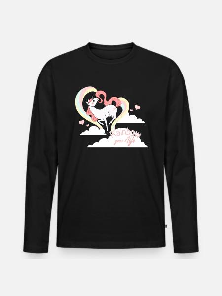 rainbow your life - Men's Premium Organic Long Sleeve Shirt - black