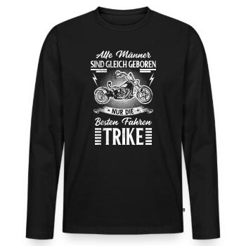 Trike Motorrad Triker Spruch Vatertag Geschenk - Männer Premium Bio Langarmshirt - Schwarz - Vorne - Nico (187cm)