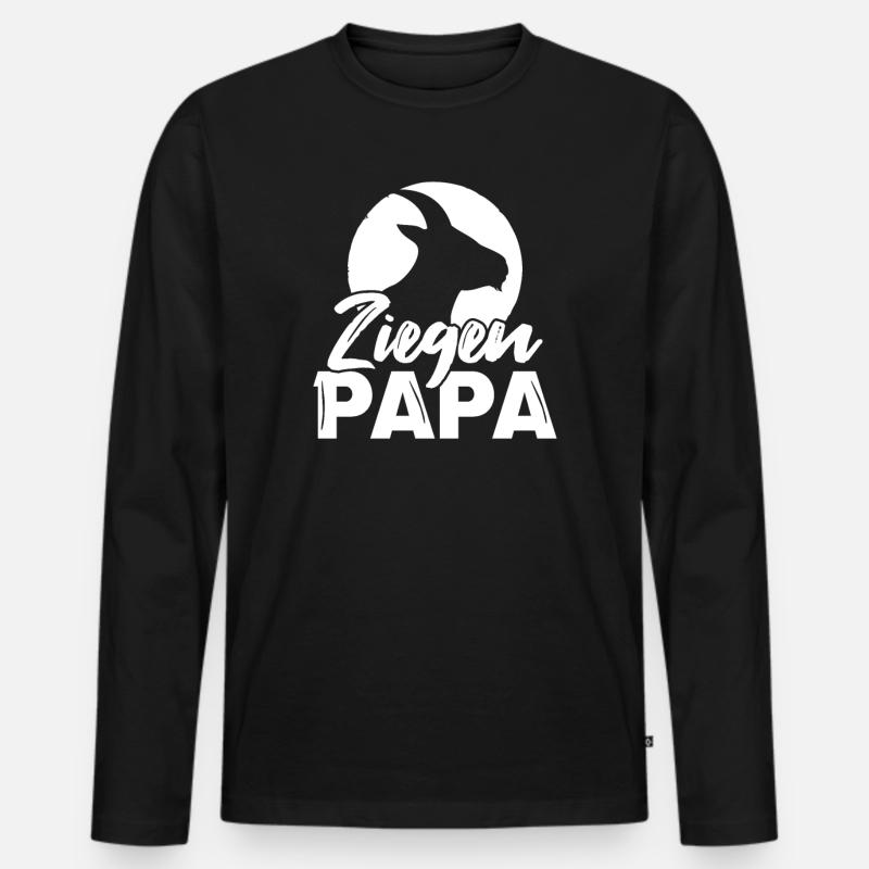 Ziegen Papa Geschenk - Männer Premium Bio Langarmshirt - Schwarz