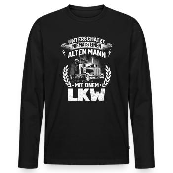 LKW-Fahrer Berufskraftfahrer - Männer Premium Bio Langarmshirt - Schwarz - Vorne - Nico (187cm)