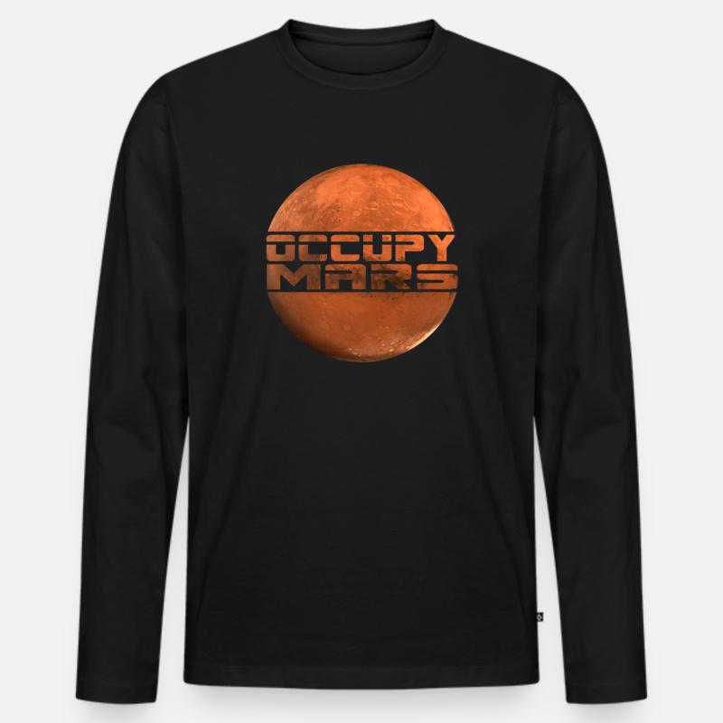 OCCUPY MARS - Männer Premium Bio Langarmshirt - Schwarz
